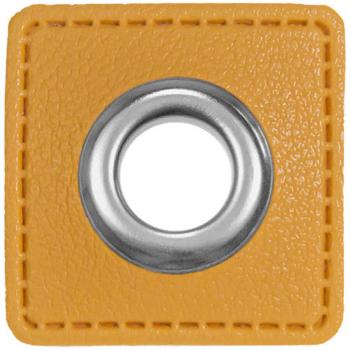 Ösen-Patches Senf Breite 32 mm ,Höhe 32 mm , Ø 10 mm